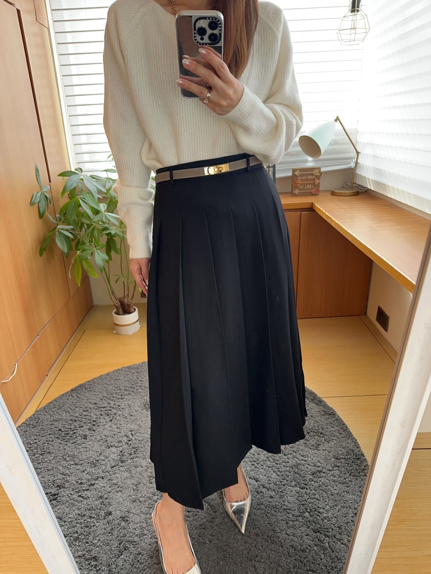 韓國直送 Classic Pleated Midi Skirt