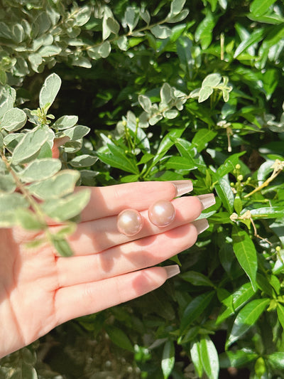 【現貨】18K金淡水彩色小燈泡耳釘12-13mm【ST302】