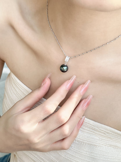 【現貨】925銀+大溪地珍珠吊墜11.3mm【ST307】