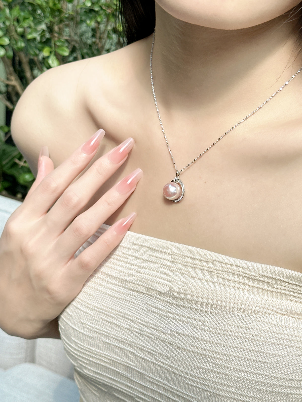 【現貨】925銀+淡水愛迪生吊墜12.3mm【ST308】