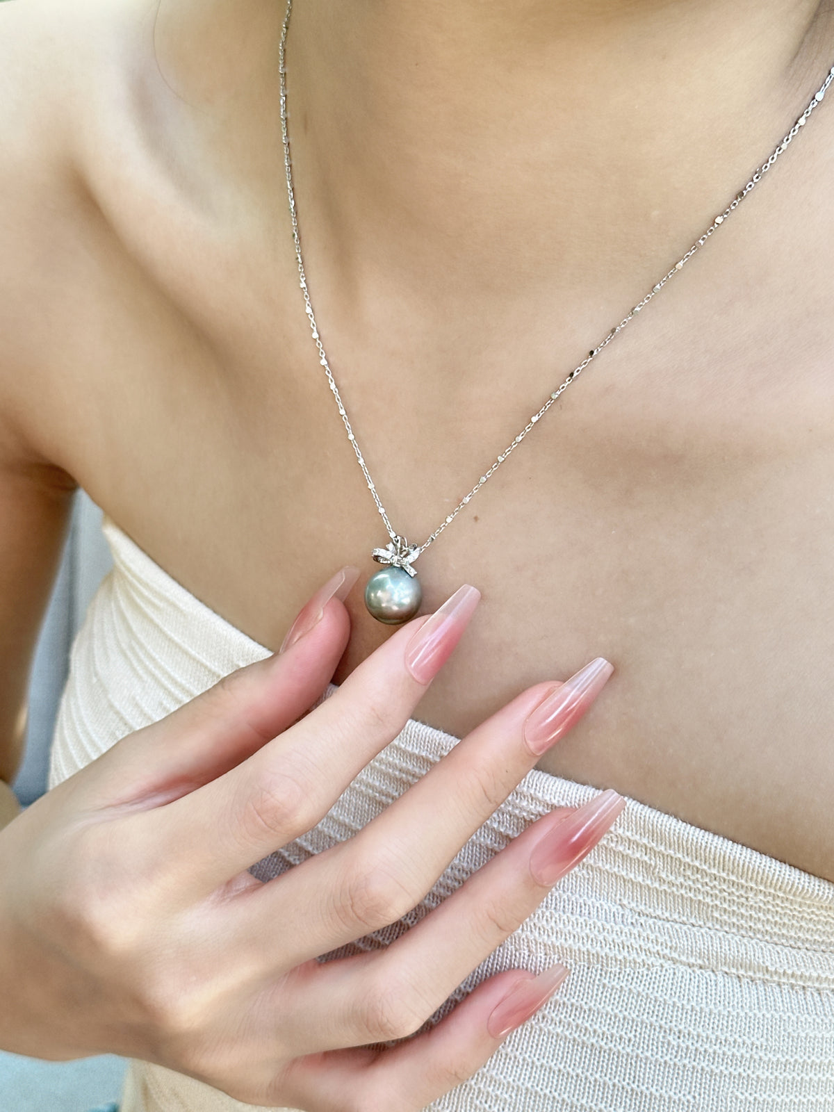 【現貨】925銀+大溪地珍珠吊墜12mm【ST310】