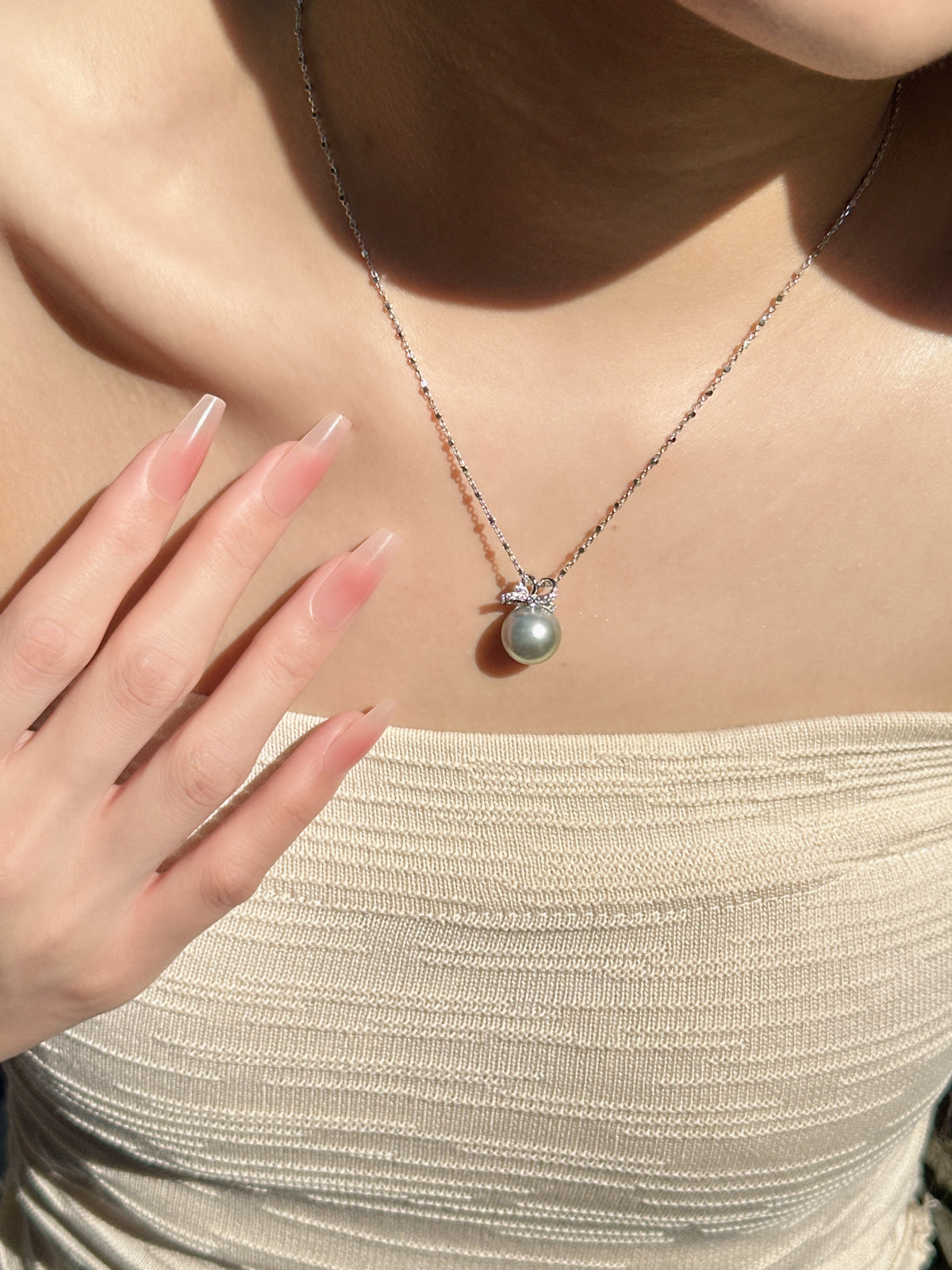 【現貨】925銀+大溪地珍珠吊墜12mm【ST310】