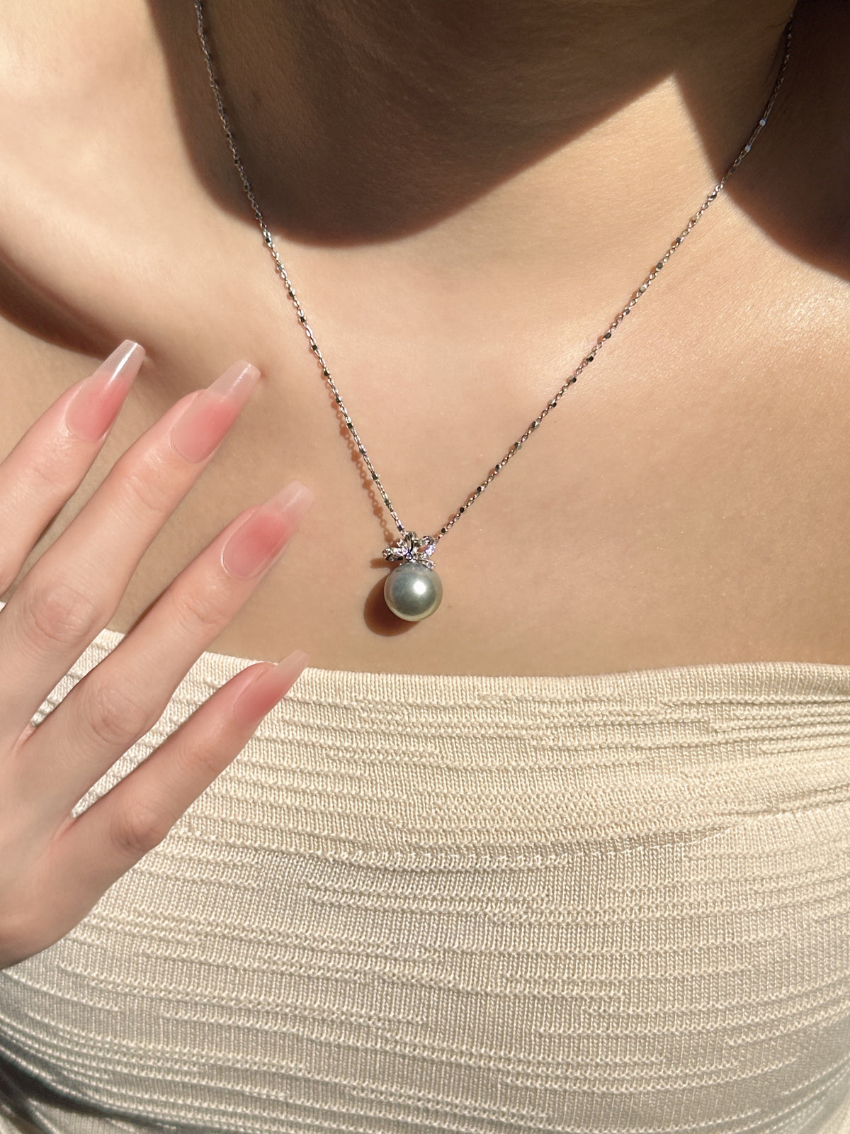 【現貨】925銀+大溪地珍珠吊墜12mm【ST310】