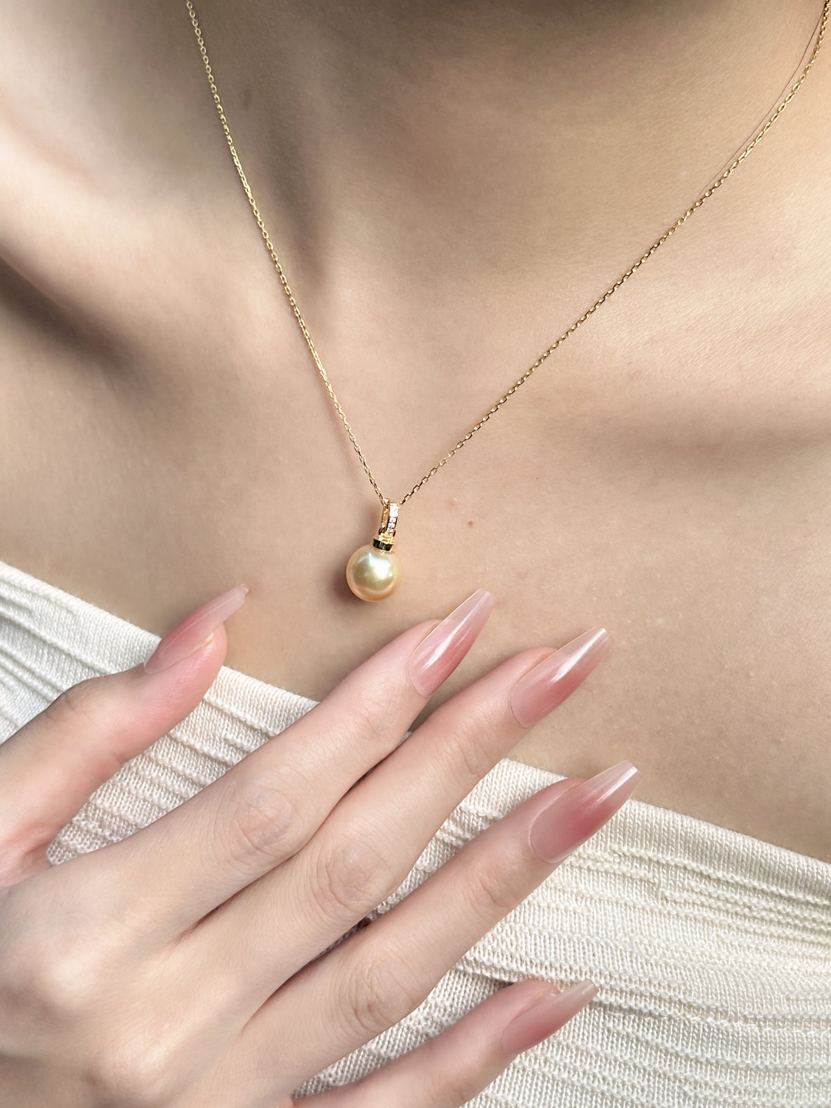 【現貨】925銀+淡水小金珠吊墜9.5mm【ST317】