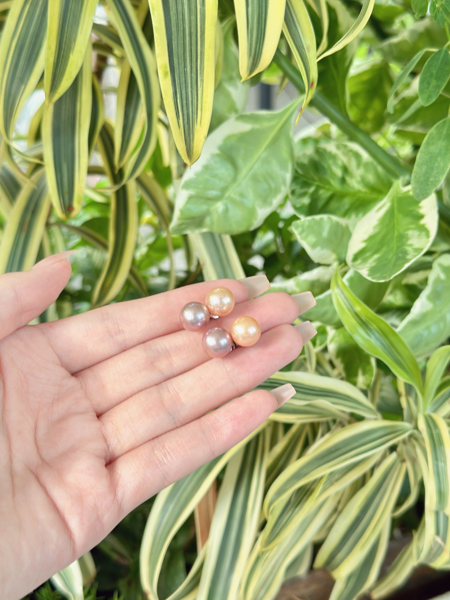 【現貨】926銀+彩色淡水單珠耳釘9-10mm【ST320】