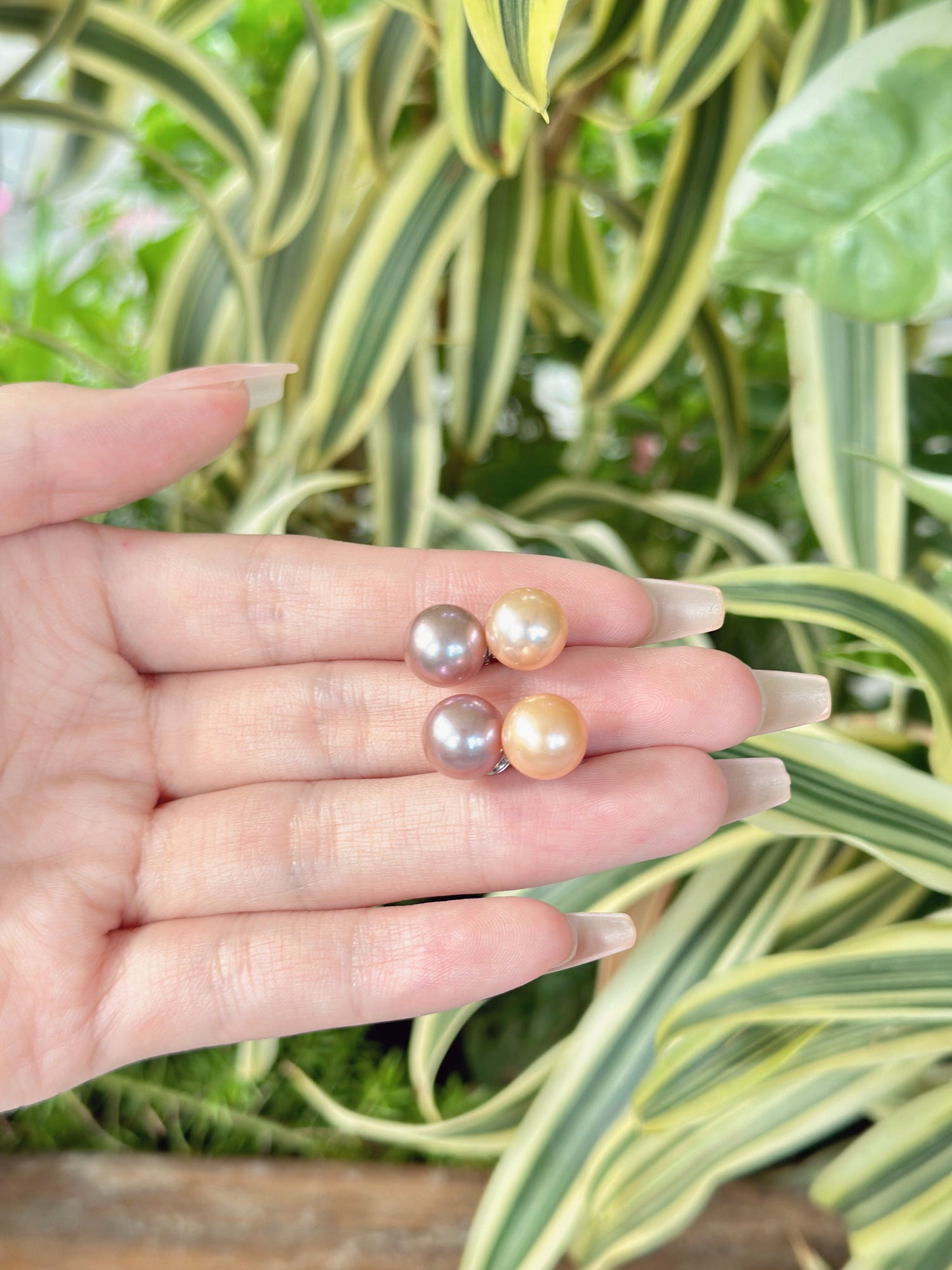 【現貨】926銀+彩色淡水單珠耳釘9-10mm【ST320】