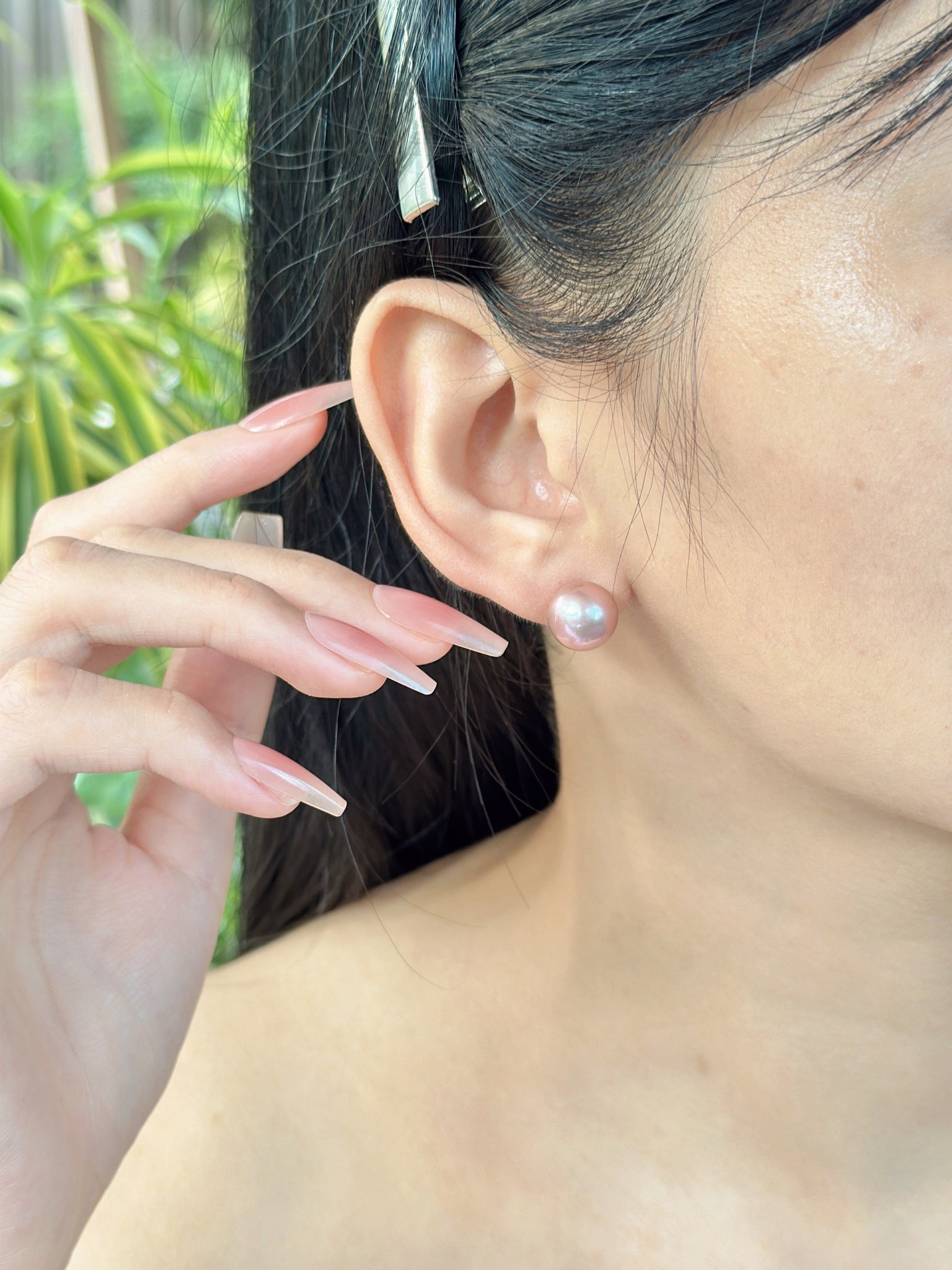 【現貨】925銀+淡水愛迪生單珠耳釘11-12mm【ST321】