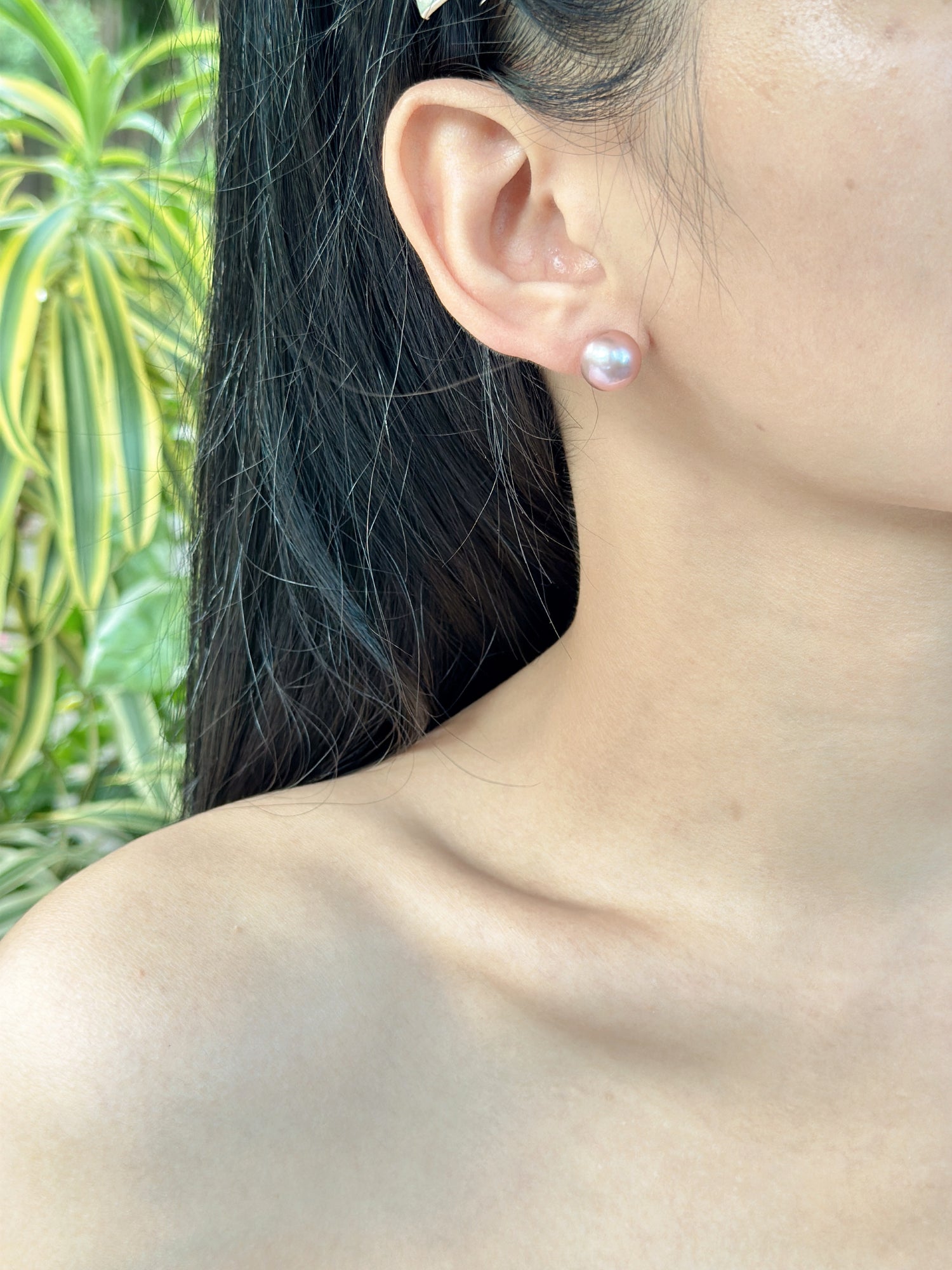 【現貨】925銀+淡水愛迪生單珠耳釘11-12mm【ST321】