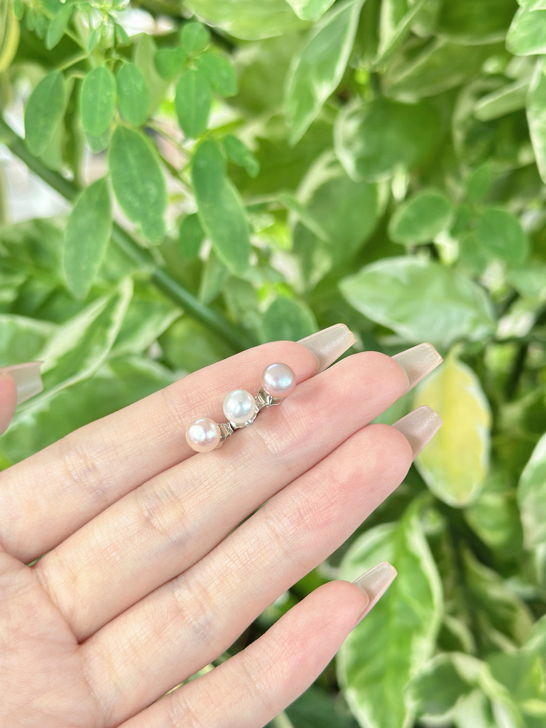 【現貨】925銀+淡水彩色小饅頭珠耳釘【ST322】