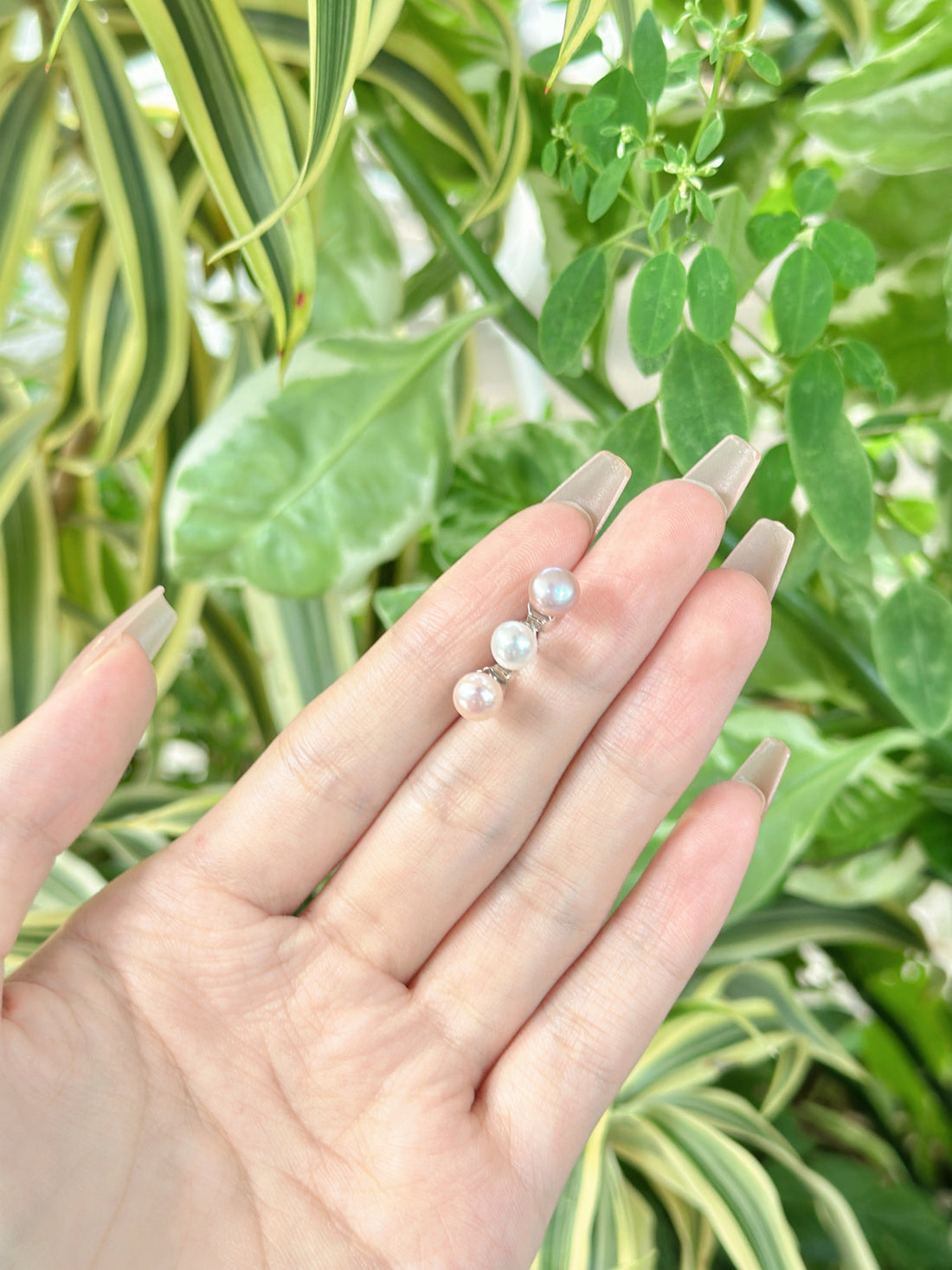 【現貨】925銀+淡水彩色小饅頭珠耳釘【ST322】