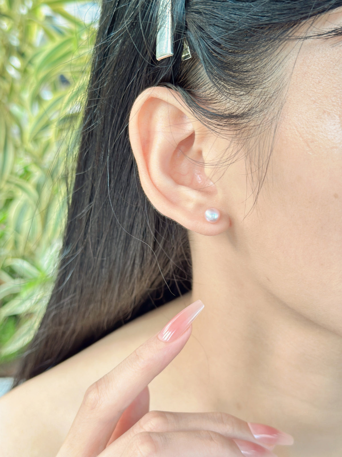 【現貨】925銀+淡水彩色小饅頭珠耳釘【ST322】