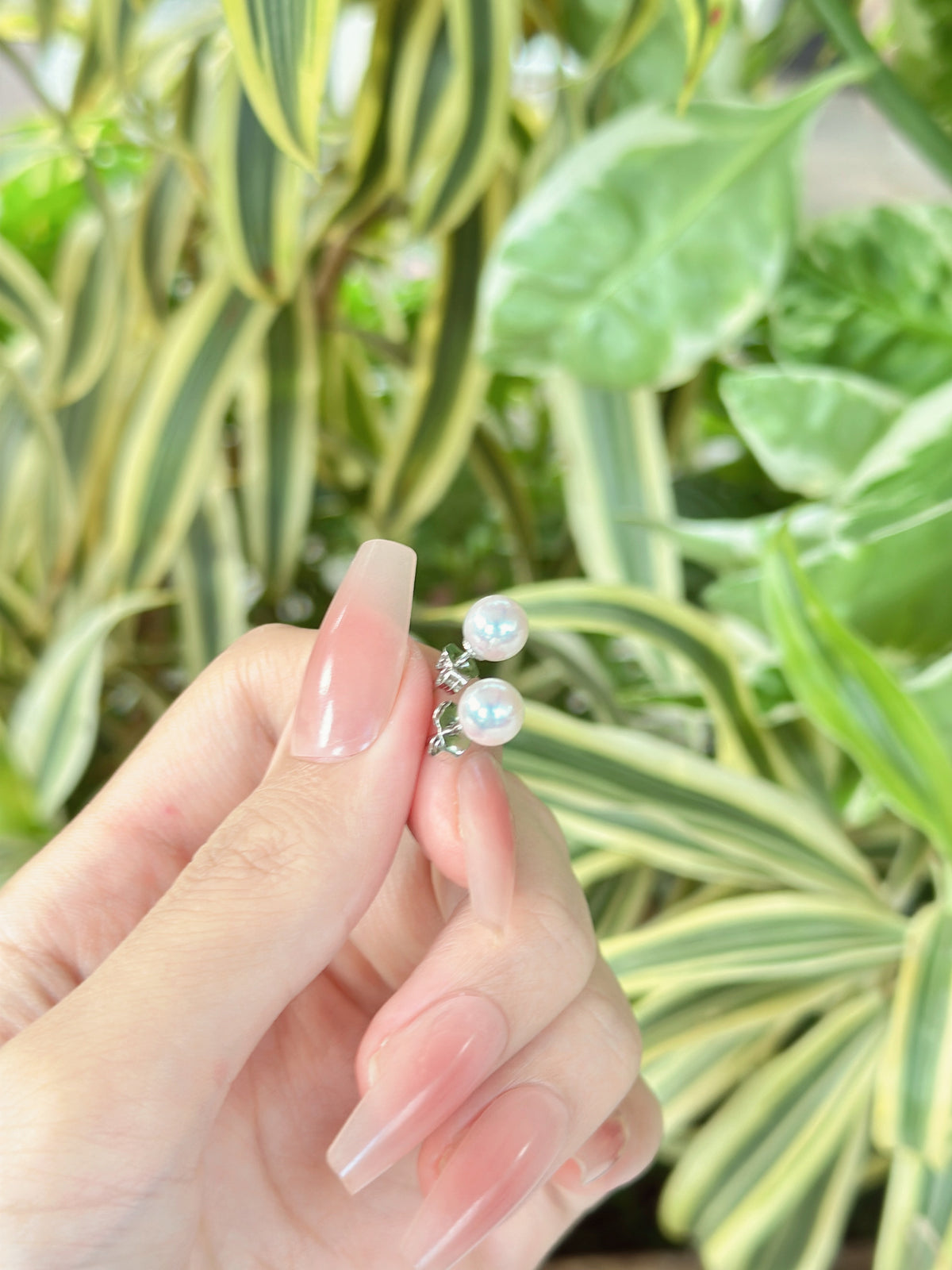 【現貨】925銀+淡水白色小燈泡耳釘【ST323】