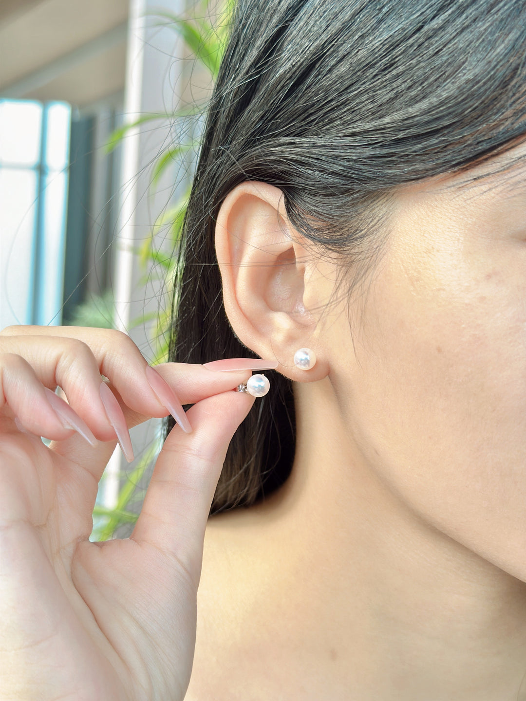 【現貨】925銀+淡水白色小燈泡耳釘【ST323】