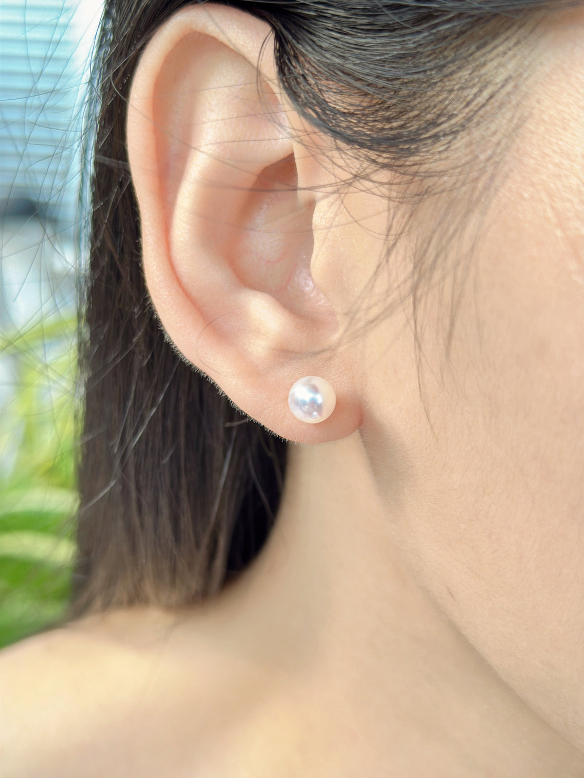 【現貨】925銀+淡水白色小燈泡耳釘【ST323】