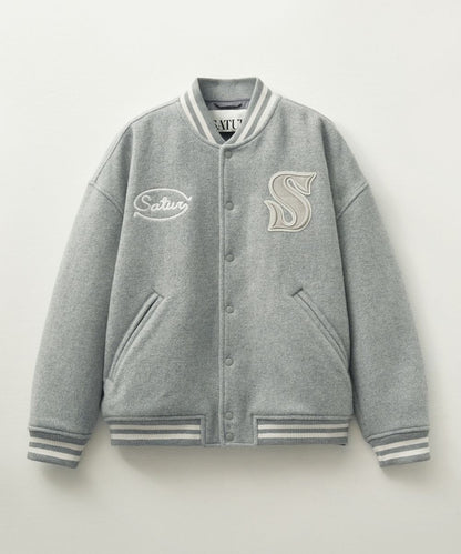 韓國 Satur Applique Wool Varsity Jacket【SA044】