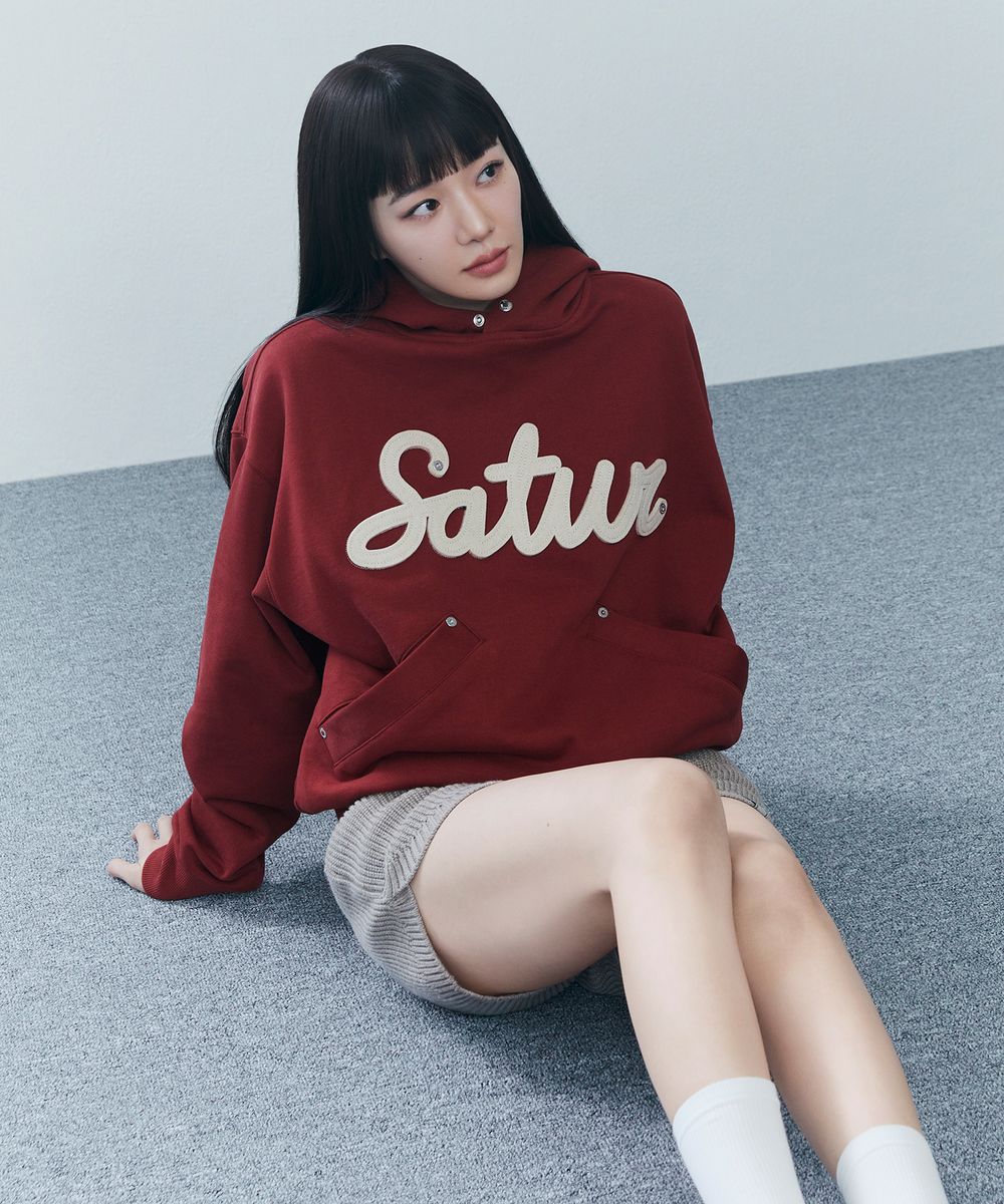 韓國 Satur Applique Rivet Hoodie【SA042】