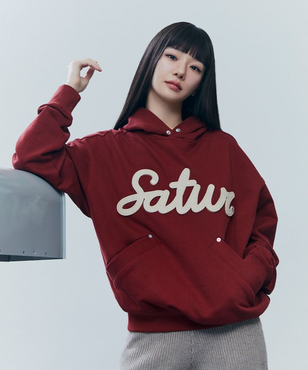 韓國 Satur Applique Rivet Hoodie【SA042】