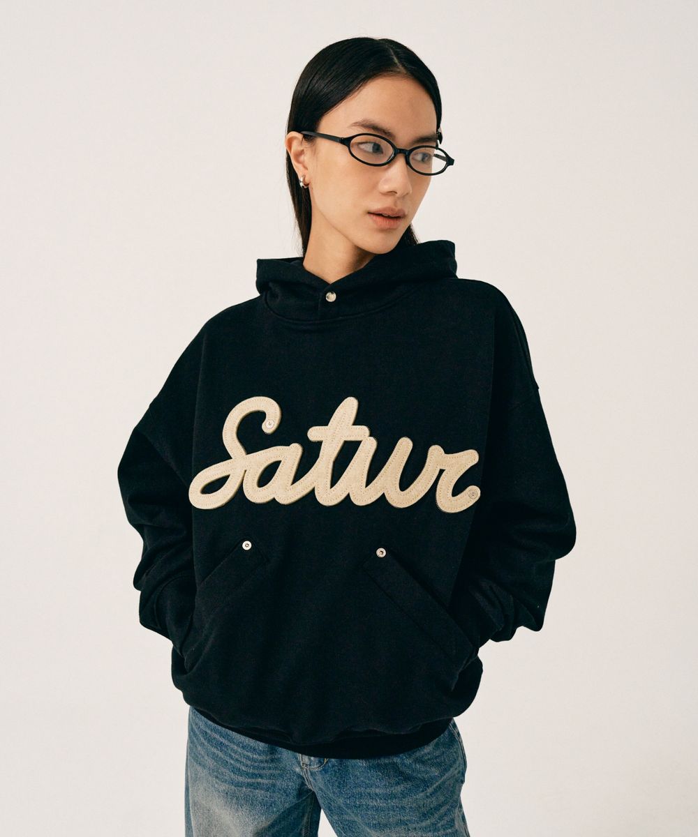 韓國 Satur Applique Rivet Hoodie【SA042】