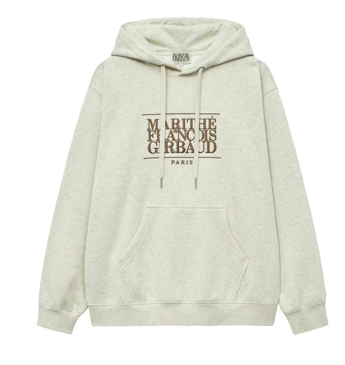 韓國 Marithe Francois Girbaud Classic Logo Embroidery Hoodie Brushed