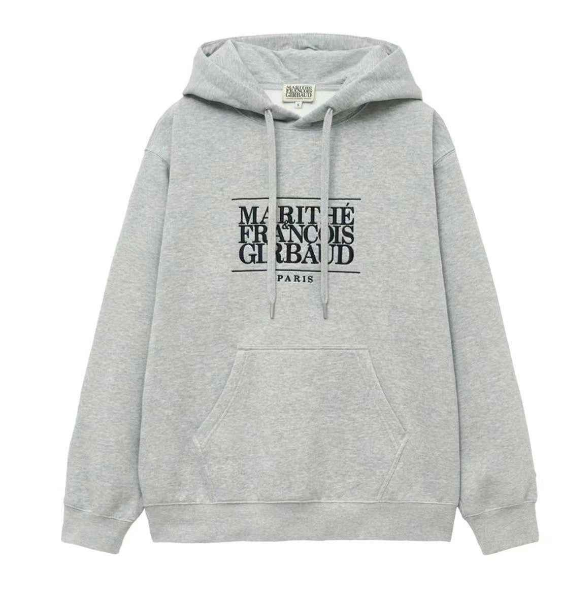 韓國 Marithe Francois Girbaud Classic Logo Embroidery Hoodie Brushed