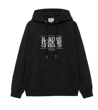 韓國 Marithe Francois Girbaud Classic Logo Embroidery Hoodie Brushed