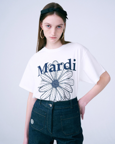 韓國 Mardi Mercredi TSHIRT FLOWERMARDI