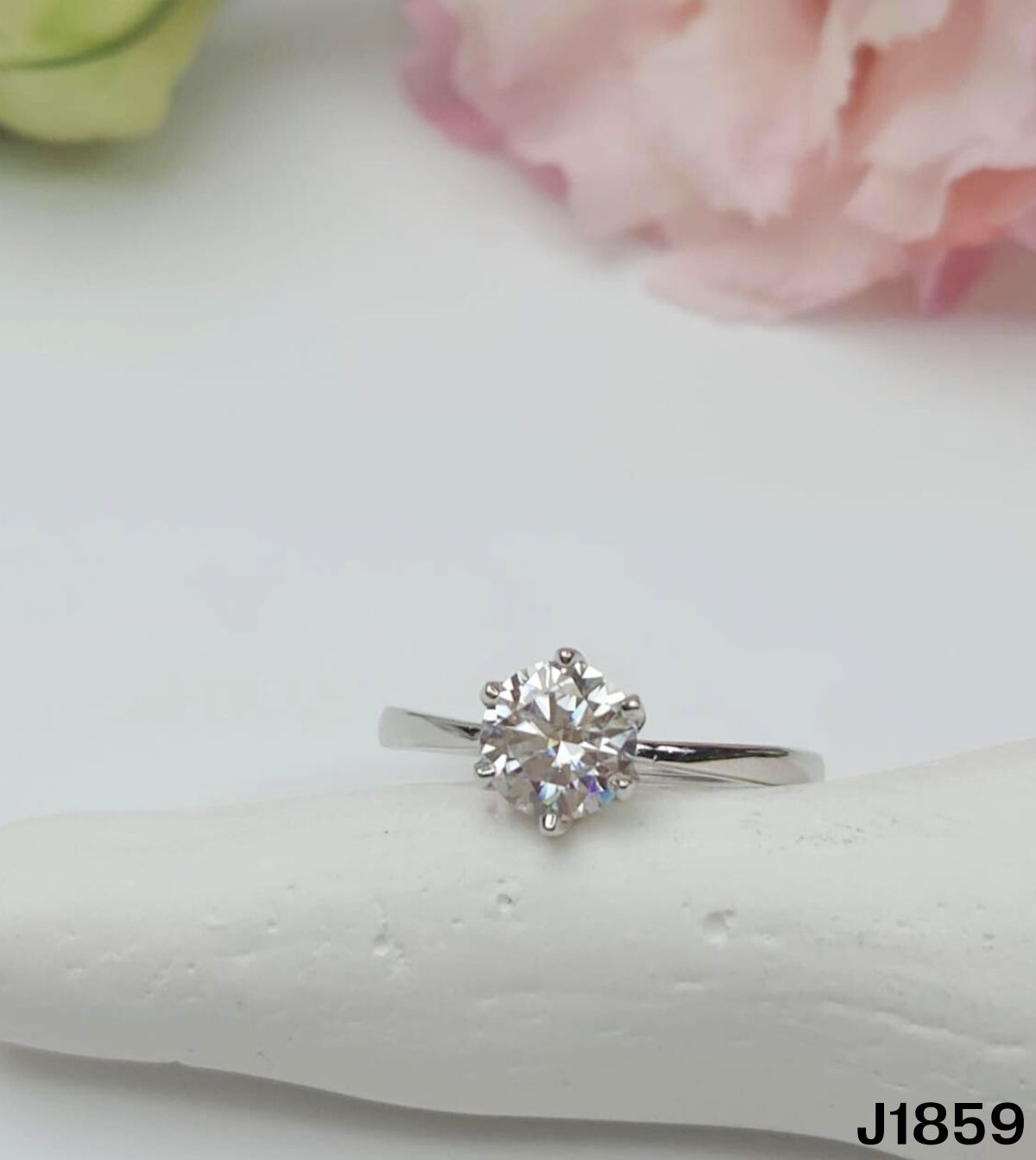 S925銀 莫桑鑽戒指 J1859-1Ct【SS743】