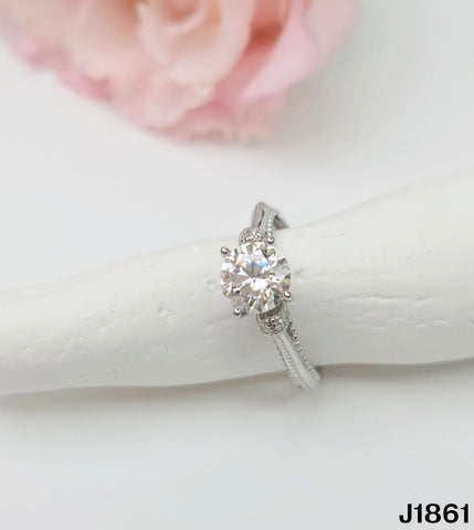 S925銀 莫桑鑽戒指 J1861-1Ct【SS751】