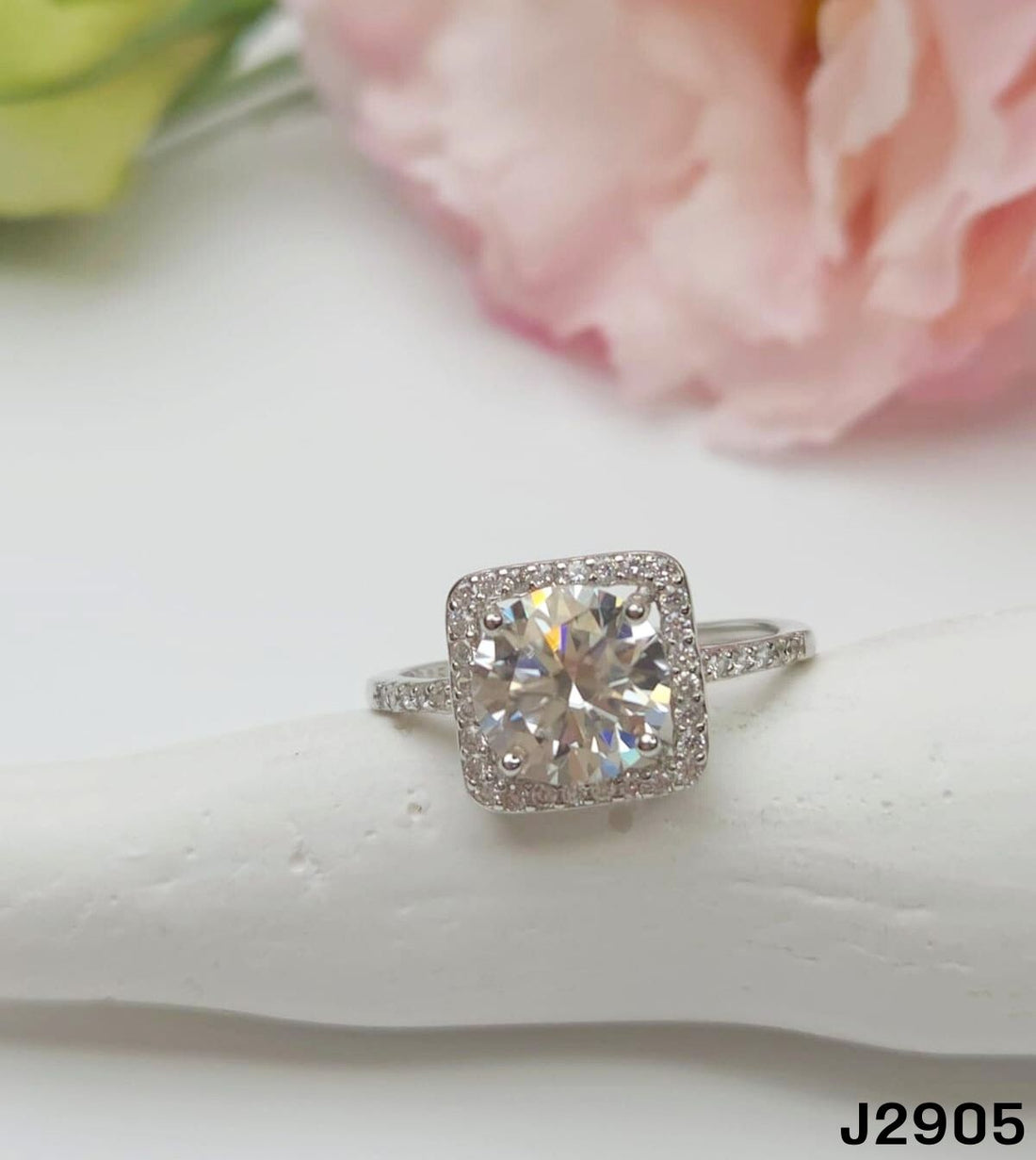 S925銀 莫桑鑽戒指 J2905-2Ct【SS798】