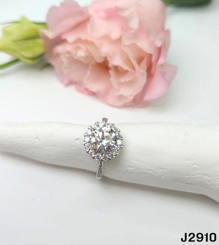 S925銀 莫桑鑽戒指 J2910-2Ct【SS794】