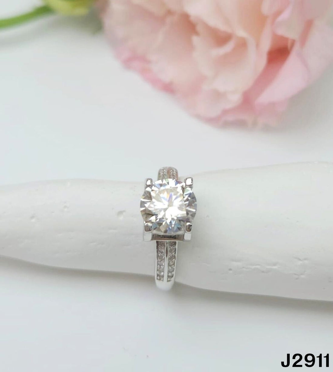 S925銀 莫桑鑽戒指 J2911-2Ct【SS795】