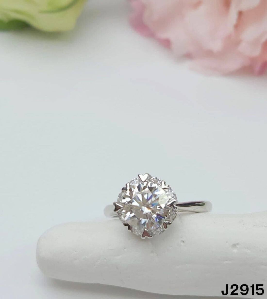 S925銀 莫桑鑽戒指 J2915-2Ct【SS821】