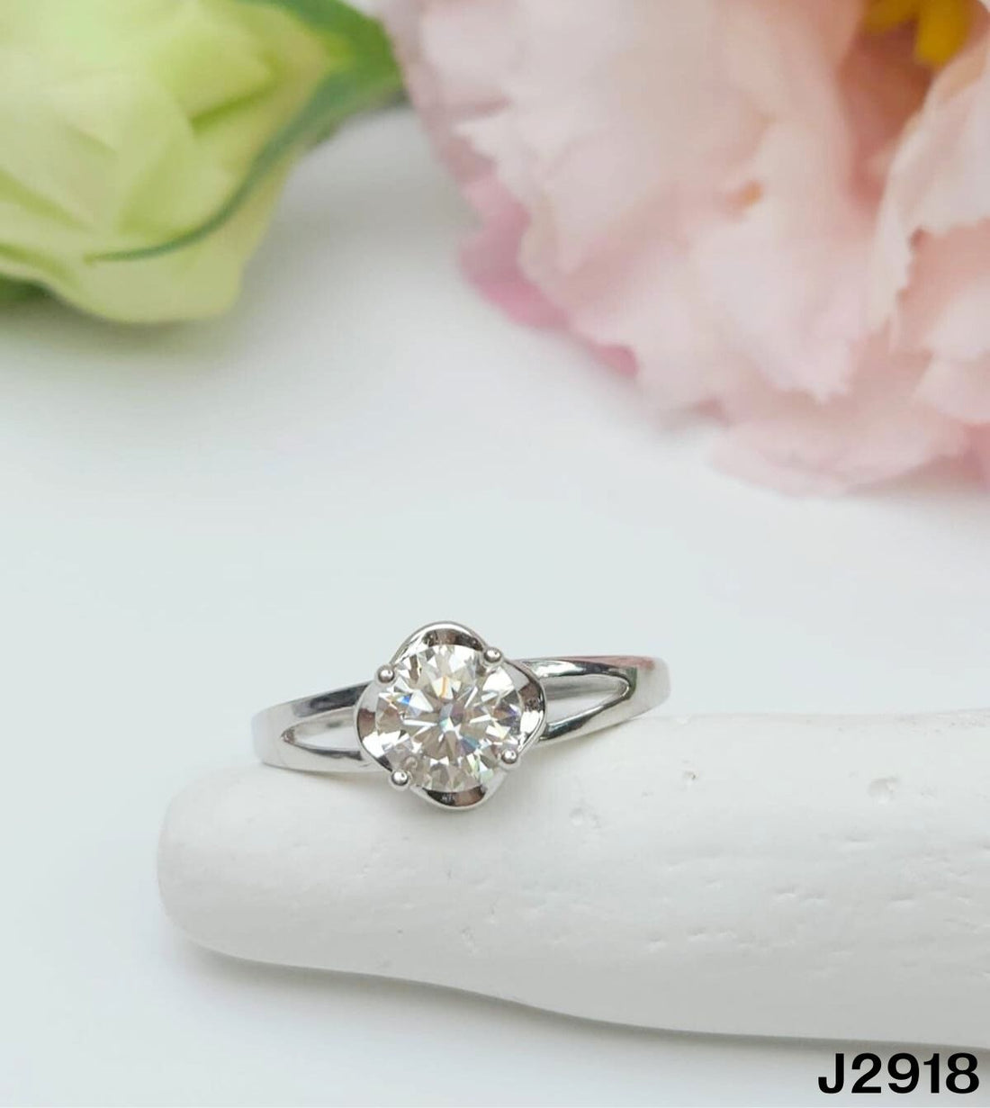 S925銀 莫桑鑽戒指 J2918-1Ct【SS818】