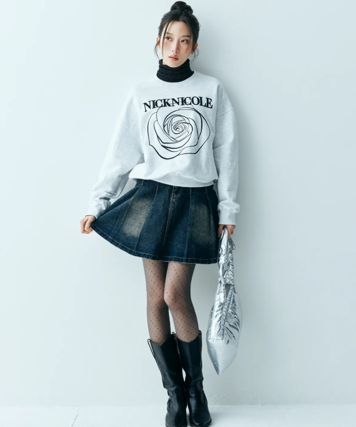 韓國 Nick Nicole VOLUME NICOLE ROSE SWEATSHIRT【NN040】