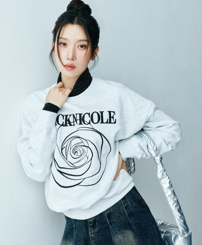 韓國 Nick Nicole VOLUME NICOLE ROSE SWEATSHIRT【NN040】