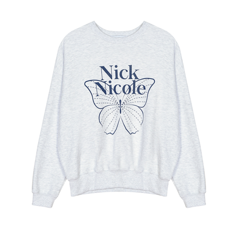 韓國 Nick Nicole BUTTERFLY SIGNATURE SWEATSHIRT【NN041】