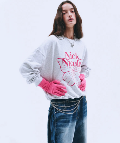 韓國 Nick Nicole BUTTERFLY SIGNATURE SWEATSHIRT【NN041】