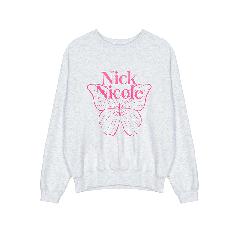 韓國 Nick Nicole BUTTERFLY SIGNATURE SWEATSHIRT【NN041】