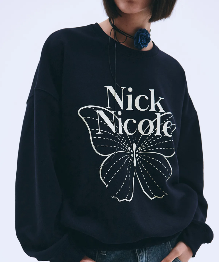 韓國 Nick Nicole BUTTERFLY SIGNATURE SWEATSHIRT【NN041】