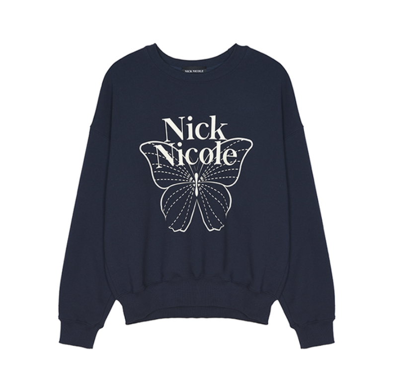 韓國 Nick Nicole BUTTERFLY SIGNATURE SWEATSHIRT【NN041】