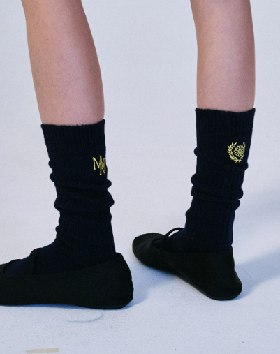 韓國 Mardi Mercredi LONG SOCKS MRD LOGO