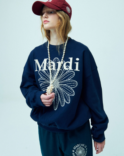 韓國 Mardi Mercredi SWEATSHIRT FLOWERMARDI NEEDLEWORK