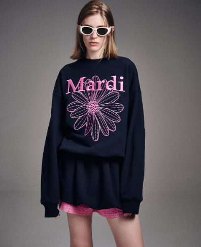 韓國 Mardi Mercredi SWEATSHIRT FLOWERMARDI NEEDLEWORK