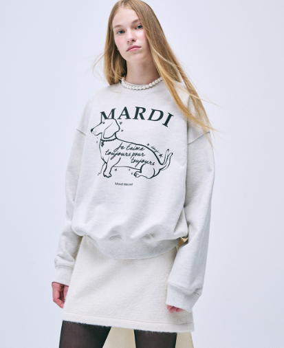 韓國 Mardi Mercredi SWEATSHIRT SWING THE TAIL DDANJI FLOWER CHOKER