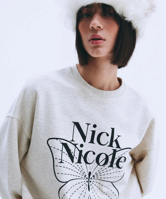 韓國 Nick Nicole BUTTERFLY SIGNATURE SWEATSHIRT【NN041】