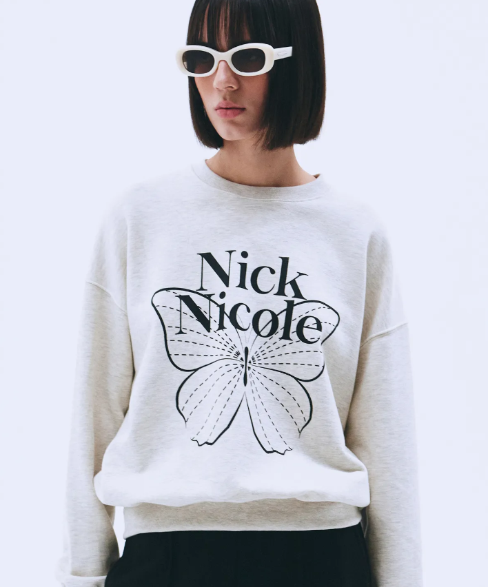 韓國 Nick Nicole BUTTERFLY SIGNATURE SWEATSHIRT【NN041】