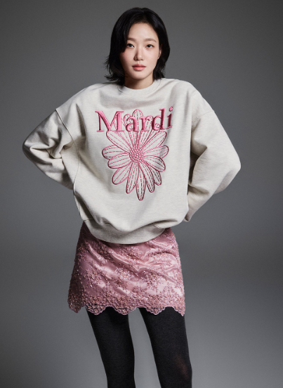 韓國 Mardi Mercredi SWEATSHIRT FLOWERMARDI NEEDLEWORK