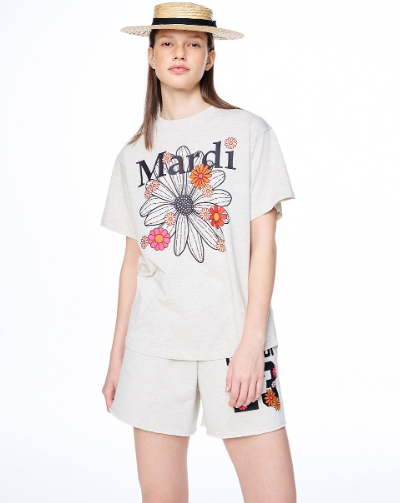 韓國 Mardi Mercredi TSHIRT FLOWERMARDI BLOSSOM