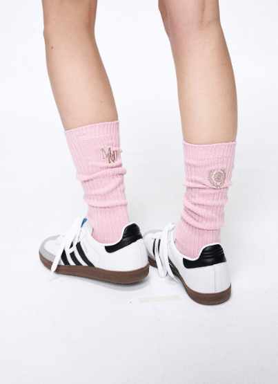 韓國 Mardi Mercredi LONG SOCKS MRD LOGO - STT Mall HK 靚太網購 -- PINK LATTE