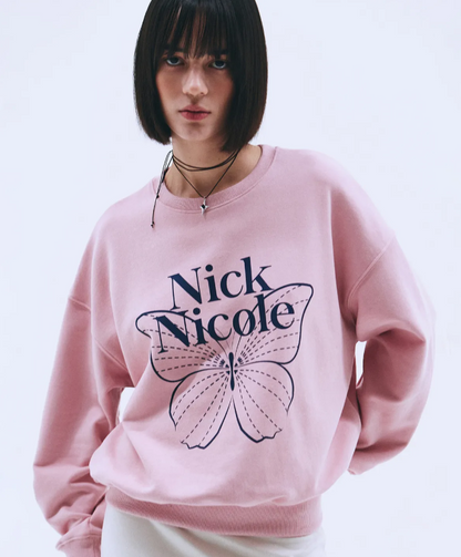 韓國 Nick Nicole BUTTERFLY SIGNATURE SWEATSHIRT【NN041】